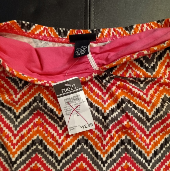 Rue 21 Pink Grey and Orange Tube top - Picture 3 of 5